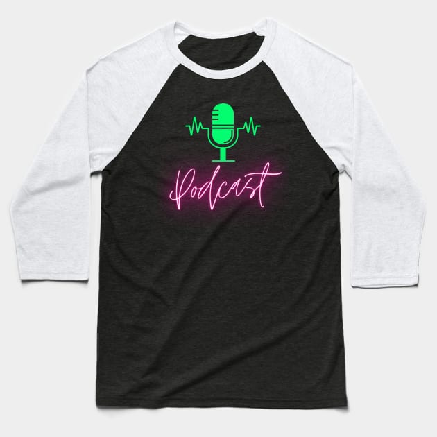 podcast lover Baseball T-Shirt by Diwa
